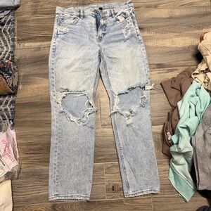 American Eagle Outfitters Light Blue Distressed Women's Jeans